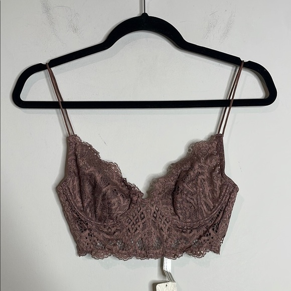 Free People | All Yours Underwire Lace Bra in Hickory Size XS NWT - Picture 2 of 6